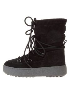 Moon Boot Skórzane botki zimowe "Ltrack" w kolorze czarnym rozmiar: 37. Czarne botki Moon Boot, na zimę, bez wzorów, ze skóry, bez obcasa, bez zapięcia. Za 348,08 zł.