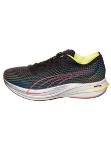 Puma Buty "Deviate Nitro WTR" w kolorze czarno-niebiesko-srebrnym do biegania rozmiar: 38,5. Czarne buty sportowe Puma, bez wzorów, bez zapięcia, do biegania. Za 325,03 zł.