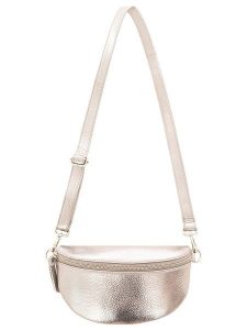 Zwillingsherz Skórzana saszetka "Crossbody" w kolorze srebrnym - 23 x 14 cm rozmiar: onesize. Szare nerki i saszetki Zwillingsherz, bez wzorów, z materiału. Za 135,95 zł.