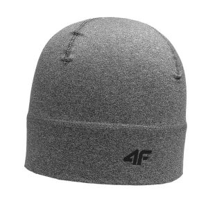Czapka AW23AFCAU055. Szare czapki 4f, bez wzorów, sportowe. Za 100,99 zł.