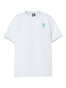 Pieces Koszulka "Alifi" w kolorze białym ze wzorem rozmiar: S. Białe bluzki Pieces, s, bez wzorów, z bawełny, bez kołnierzyka, bez ramiączek. Za 70,24 zł.