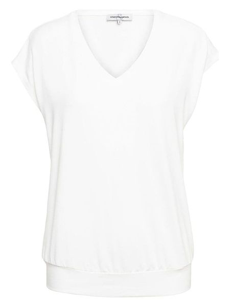 &Co Woman Koszulka "Lucia" w kolorze białym rozmiar: L. Białe bluzki &Co Woman, l, bez wzorów, bez kołnierzyka, bez ramiączek. Za 74,11 zł.