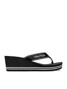 Nautica Japonki CEO-808457 Czarny. Czarne klapki Nautica, bez wzorów, z materiału, bez obcasa. Za 99,99 zł.