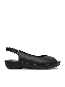 Go Soft Sandały CEO-R25SS02354 Czarny. Czarne sandały Go Soft, bez wzorów, ze skóry, bez obcasa, na płaskiej podeszwie, bez zapięcia. Za 119,99 zł.