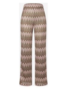 More & More Spodnie w kolorze brązowo-jasnoróżowym rozmiar: 44. Brązowe spodnie z wysokim stanem More & More, bez wzorów, z materiału, z podwyższonym stanem. Za 104,99 zł.