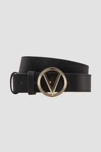 VALENTINO Czarny damski pasek Hampton. Czarne paski Valentino by Mario Valentino, bez wzorów. W wyprzedaży za 231,99 zł.