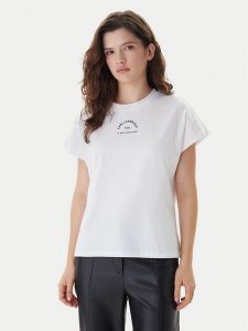 KARL LAGERFELD T-Shirt B1W17032 Biały Relaxed Fit. Białe t-shirty KARL LAGERFELD, m, bez wzorów, z bawełny, bez kołnierzyka, bez ramiączek. Za 272,99 zł.