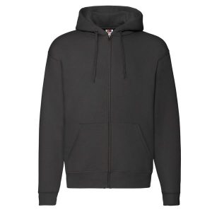 Kurtka Z Kapturem Premium Dla Dorosłych Unisex. Czarne kurtki FRUIT OF THE LOOM, xl, bez wzorów, z kapturem. Za 167,99 zł.