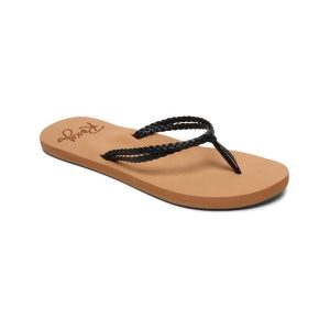 Japonki plażowe damskie Roxy Costas. Czarne klapki Roxy, bez wzorów, bez obcasa. Za 99,99 zł.