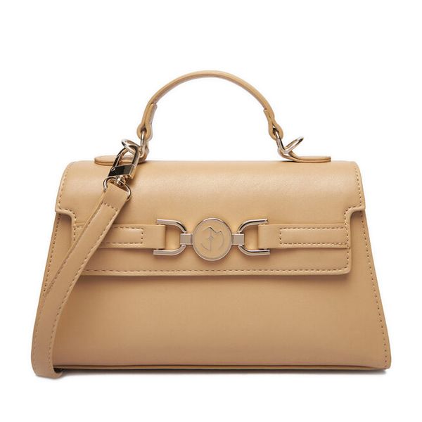 Torebka Eva Minge. Brązowe torebki klasyczne Eva Minge, bez wzorów, bez dodatków. Za 209,99 zł.