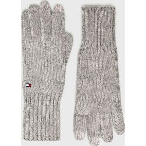 Tommy Hilfiger - Rękawiczki. Czerwone rękawiczki marki TOMMY HILFIGER, z bawełny. Za 159,90 zł.