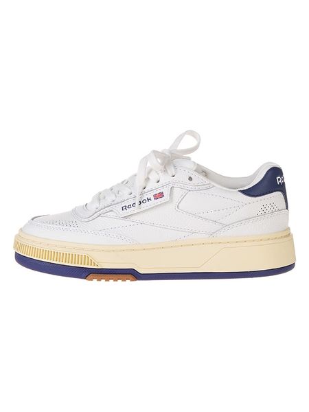 Reebok Skórzane sneakersy "Club C Vintage" w kolorze biało-granatowym rozmiar: 36. Białe trampki Reebok, bez wzorów, bez zapięcia. Za 390,45 zł.
