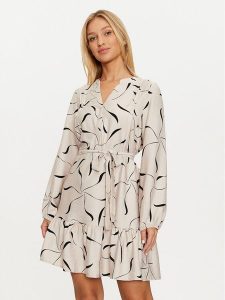 Vero Moda Sukienka codzienna Jessi 10317440 Beżowy Regular Fit. Brązowe kombinezony Vero Moda, s, bez wzorów, z wiskozy, bez kołnierzyka, bez ramiączek. Za 109,99 zł.