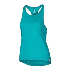 Koszulka do wspinaczki Ocun FIONNA TOP LD. Niebieskie topy Ocun, xs, bez wzorów, sportowe, bez kołnierzyka, bez ramiączek. Za 160,00 zł.