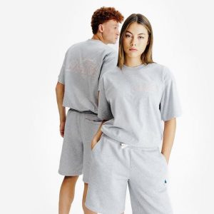 Koszulka z grafiką unisex Relax. Szare bluzki DECATHLON, xl, bez wzorów, z bawełny, bez kołnierzyka, bez ramiączek. Za 89,99 zł.