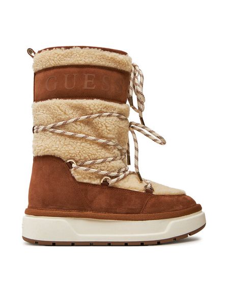 Guess Śniegowce Undela2 FLFUN2 FUR11 Beżowy. Brązowe buty zimowe Guess, z materiału, bez obcasa, bez zapięcia. Za 399,99 zł.