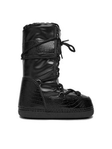 DeeZee Śniegowce NS9032-01 Czarny. Czarne buty zimowe DeeZee, z materiału, bez obcasa, bez zapięcia. Za 124,99 zł.