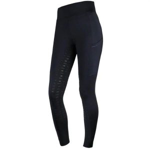 Legginsy jeździeckie damskie Schockemöhle Pocket Riding Tights z pełnym gripem. Niebieskie legginsy SCHOCKEMÖHLE, bez wzorów, z materiału. Za 374,00 zł.