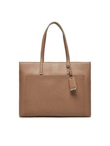 Calvin Klein Torebka Ck Must Medium Shopper_Mono K60K612774 Beżowy. Brązowe shopper bag Calvin Klein, bez wzorów, ze skóry, bez dodatków. Za 379,99 zł.