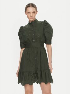Gap Sukienka koszulowa 792564 Zielony Regular Fit. Zielone kombinezony GAP, m, bez wzorów, z bawełny, bez kołnierzyka, bez ramiączek, koszulowe. Za 219,99 zł.