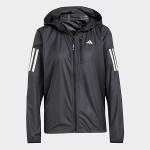 Kurtka Own The Run. Czarne kurtki ADIDAS, m, bez wzorów, z materiału, bez kaptura. Za 327,75 zł.