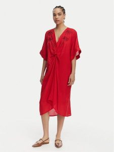 LOLA CASADEMUNT Sukienka letnia LS2616010 Czerwony Relaxed Fit. Czerwone kombinezony LOLA CASADEMUNT, na lato, xs, bez wzorów, bez kołnierzyka, bez ramiączek. Za 459,99 zł.