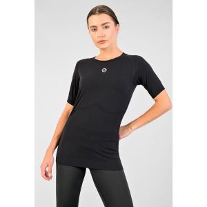 Oddychająca Koszulka Z Krótkim Rękawem Ultra. Czarne bluzki NESSI SPORTSWEAR, l, bez wzorów, sportowe, bez kołnierzyka, bez ramiączek. W wyprzedaży za 209,90 zł.