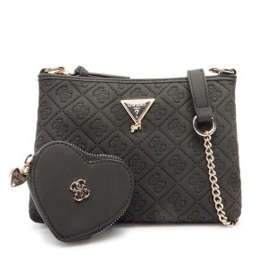 Torebka Guess. Czarne listonoszki Guess, z aplikacjami, bez dodatków. Za 239,99 zł.