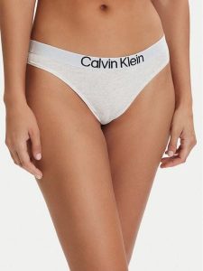 Calvin Klein Underwear Stringi LV00QD5292 Szary. Szare stringi Calvin Klein Underwear, bez wzorów, z bawełny. Za 79,99 zł.