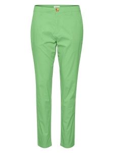 SAINT TROPEZ Spodnie chino "Phila" w kolorze zielonym rozmiar: L. Zielone chinosy Saint Tropez, bez wzorów, z bawełny. Za 100,52 zł.