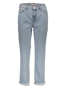 Guess Jeans Dżinsy - Mom fit - w kolorze błękitnym rozmiar: W24. Niebieskie jeansy Guess Jeans, z aplikacjami, z jeansu, z podwyższonym stanem. Za 83,42 zł.