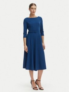 Rinascimento Sukienka koktajlowa CFC0127892003 Niebieski Regular Fit. Niebieskie sukienki Rinascimento, xl, bez wzorów, z syntetyku, wizytowe, bez kołnierzyka, bez ramiączek. Za 699,99 zł.