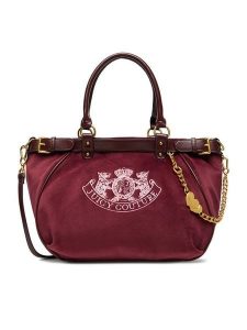 Juicy Couture Torebka CEO-BIJXT8987WZC Bordowy. Czerwone torebki klasyczne Juicy Couture, bez wzorów, z materiału, bez dodatków. Za 449,99 zł.