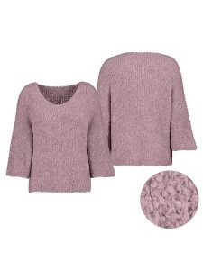 Sublevel Sweter w kolorze szaroróżowym rozmiar: L/XL. Różowe swetry oversize Sublevel, l, bez wzorów, ze splotem, bez ramiączek. Za 79,03 zł.