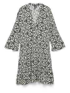 Vero Moda Sukienka w kolorze beżowo-czarnym rozmiar: M. Brązowe sukienki Vero Moda, na imprezę, m, bez wzorów, z tkaniny, klasyczne, bez kołnierzyka, bez ramiączek, mini, rozkloszowane. Za 96,14 zł.