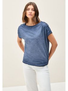 Cecil Koszulka w kolorze niebieskim rozmiar: XL. Niebieskie bluzki Cecil, xl, bez wzorów, z bawełny, bez kołnierzyka, bez ramiączek. Za 79,03 zł.