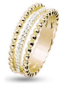 Les Petites Précieuses Pozłacany pierścionek z cyrkoniami rozmiar: 60. Żółte pierścionki Les Petites Précieuses, z cyrkonią, pozłacane. Za 100,99 zł.