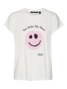 Vero Moda Koszulka w kolorze białym rozmiar: XS. Białe bluzki Vero Moda, xs, bez wzorów, z bawełny, bez kołnierzyka, bez ramiączek. Za 48,16 zł.