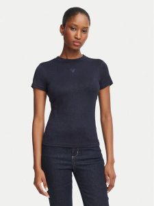 Guess T-Shirt W5BP07 KCGM2 Granatowy Regular Fit. Niebieskie t-shirty Guess, xxl, z aplikacjami, z syntetyku, bez kołnierzyka, bez ramiączek. Za 174,99 zł.