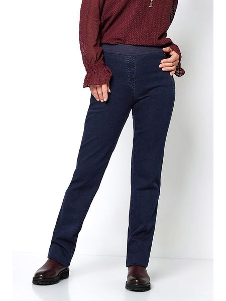 Relaxed by TONI Jegginsy - Slim fit - w kolorze granatowym rozmiar: 22. Niebieskie rurki Relaxed by TONI, z materiału. Za 149,66 zł.