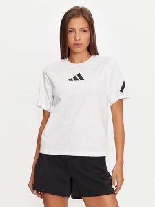 Adidas T-Shirt Z.N.E. JE7857 Biały Regular Fit. Białe t-shirty ADIDAS, xs, bez wzorów, z bawełny, bez kołnierzyka, bez ramiączek. Za 178,99 zł.