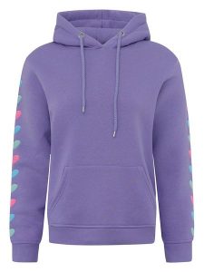 Zwillingsherz Bluza "Hearts & Love" w kolorze fioletowym rozmiar: L/XL. Różowe bluzy Zwillingsherz, l, bez wzorów, z bawełny, z kapturem. Za 221,95 zł.