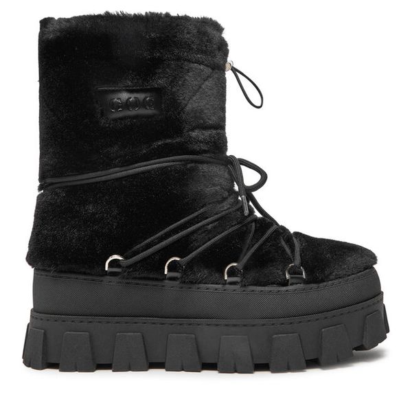 Śniegowce GOE. Czarne buty zimowe Goe, bez obcasa, bez zapięcia. Za 379,99 zł.