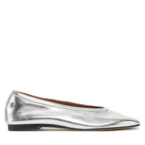 Baleriny Tommy Hilfiger. Szare balerinki TOMMY HILFIGER, bez wzorów, bez obcasa, bez zapięcia. Za 299,99 zł.