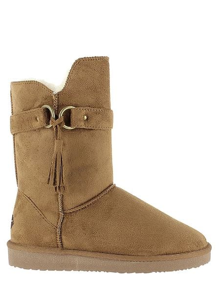 Blackfield Botki zimowe "Creede" w kolorze jasnobrązowym rozmiar: 38. Brązowe botki Blackfield, na zimę, z aplikacjami, z materiału, z okrągłym noskiem, bez obcasa, bez zapięcia. Za 139,87 zł.