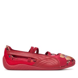 Baleriny Puma. Czerwone balerinki Puma, bez wzorów, bez obcasa, bez zapięcia. Za 399,99 zł.