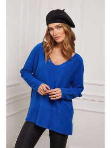 Joséfine Sweter "Erjine" w kolorze niebieskim rozmiar: XL. Niebieskie swetry oversize Joséfine, xl, bez wzorów, z kaszmiru, bez ramiączek. Za 182,29 zł.