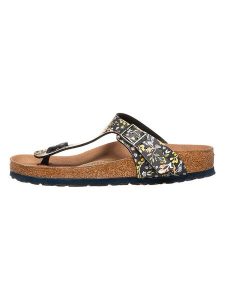 Birkenstock Japonki "Gizeh" ze wzorem rozmiar: 38. Niebieskie klapki Birkenstock, bez wzorów, z otwartym noskiem, bez obcasa. Za 244,22 zł.