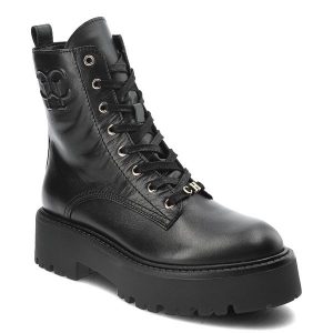 Czarne Botki Chebello Stylowe Workery Damskie. Czarne botki CheBello, bez wzorów, z materiału, bez obcasa, na obcasie, bez zapięcia. Za 469,00 zł.