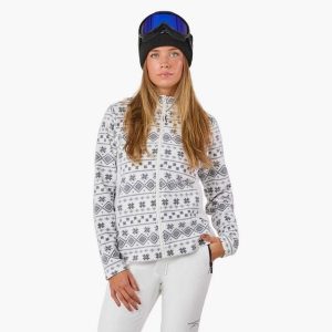Bluza polarowa turystyka damska Swedemount Idre Fleece III wodoodporna. Białe bluzy SWEDEMOUNT, na zimę, bez wzorów, z polaru, bez kaptura. Za 95,00 zł.